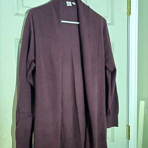 Eggplant Gap Sweater Cardigan